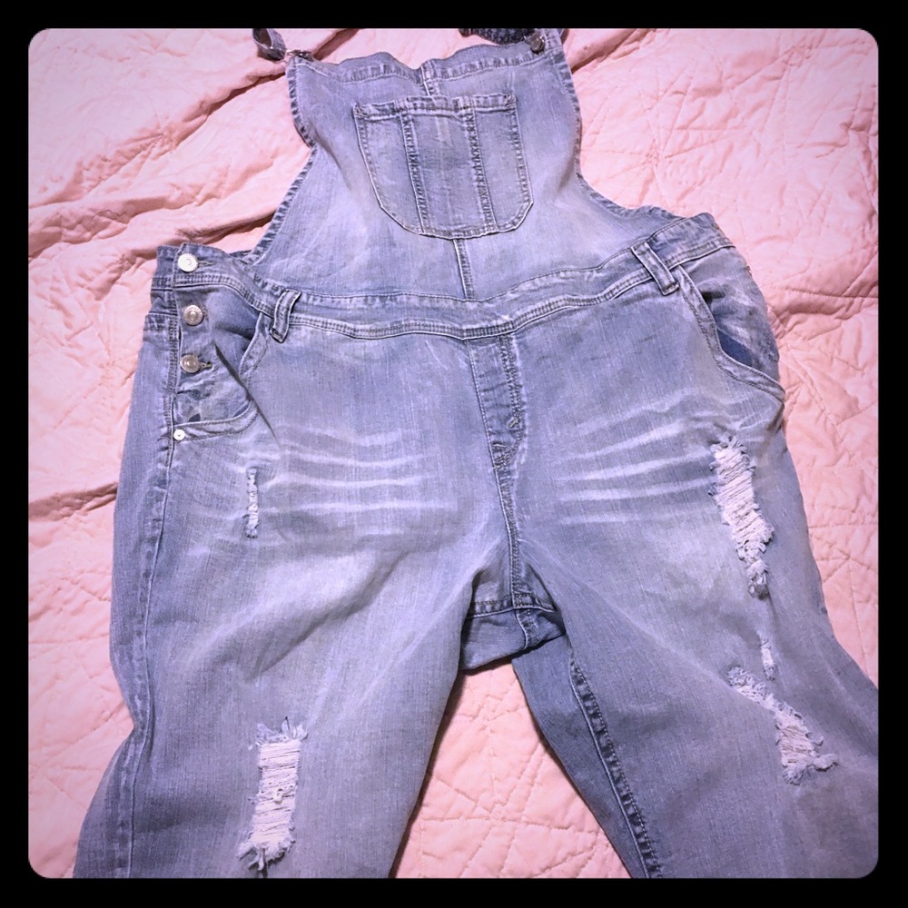 Wallflower Light Wash Overalls (Size 3x)